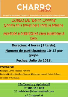 Batch Cooking. Cocina en 4 horas para toda la semana.